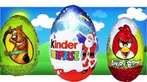 Finger Family Kinder Surpise Eggs Angry Birds Peppa Pig Mickey Mouse and Scooby Doo