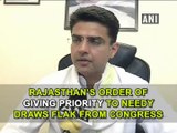 Rajasthan’s order of giving priority to needy draws flak from Congress