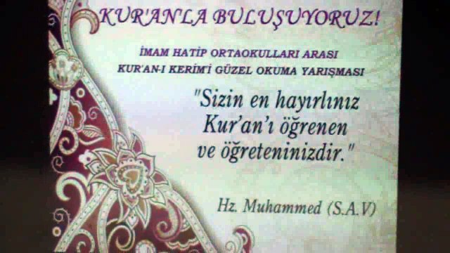 01 - BALIKESİR İLİ İMAM HATİP ORTAOKULLARI KUR'AN-I KERİM'İ GÜZEL OKUMA YARIŞMASI