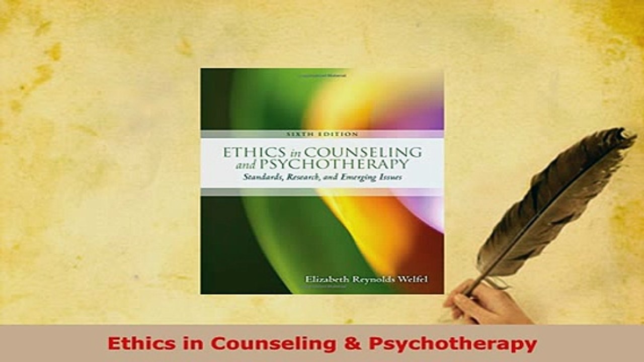 PDF  Ethics in Counseling  Psychotherapy Download Full Ebook