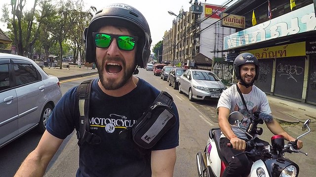 Riding Scooters in Chiang Mai, Thailand