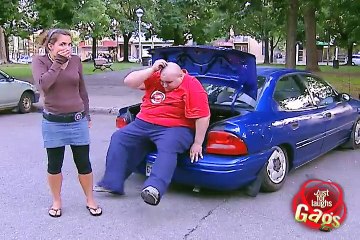 Fat Man Breaks Car