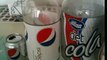 Diet Cola store brand comparison to Diet Pepsi Caffiene Free and 12 Fl oz can.