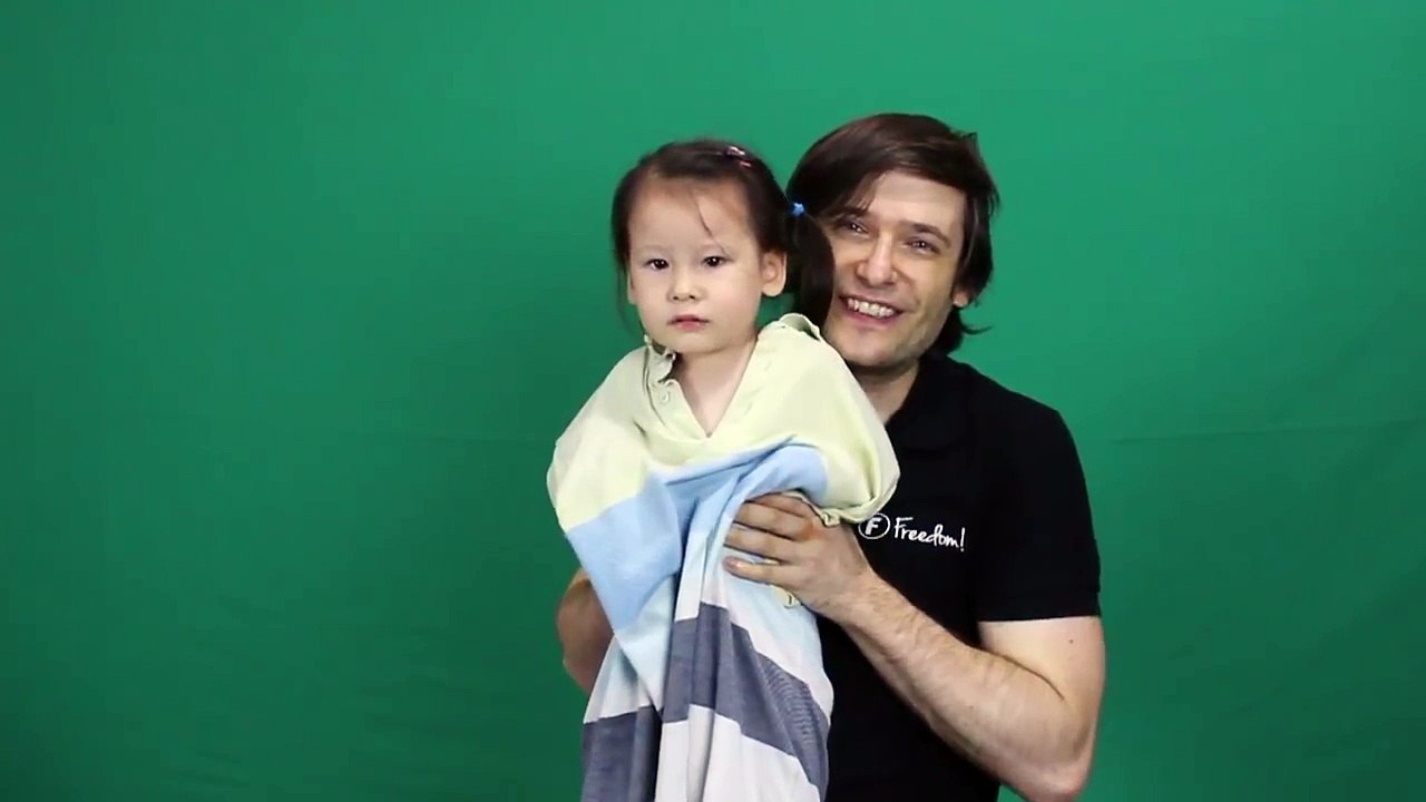 Baby Kyra wears daddy's clothes!