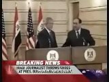 Bush Shoe thrown - 2 shoes thrown at President Bush during press conference in Iraq