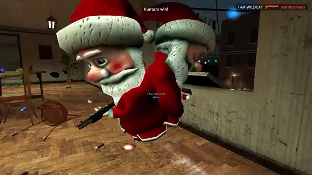 Gmod Prop Hunt Funny Moments - Hamburgers Vs. The Santa Claus (Garry's Mod)