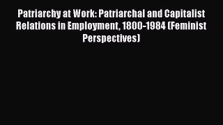 [Read book] Patriarchy at Work: Patriarchal and Capitalist Relations in Employment 1800-1984