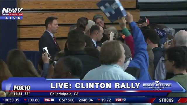 Black Lives Matter Protesters scuffle with security after Bill Clinton speech