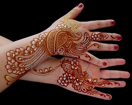 White Henna + Metallic Tattoo Demo -How to Apply White Henna - Eid Henna Mehendi 2016 : Best Arabic Bridal Design Mehndi For Teej & Karwa Chowth
