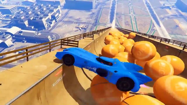 GTA V COLOR BATMAN CARS PARTY Cartoon with Spiderman EPIC Fun Superhero Movie Nursery Rhymes Songs