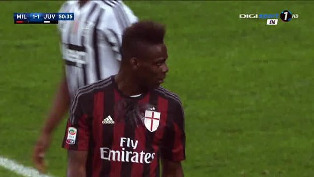 Mario Balotelli Yellow Card HD - AC Milan 1-1 Juventus Serie A 09-04-2016