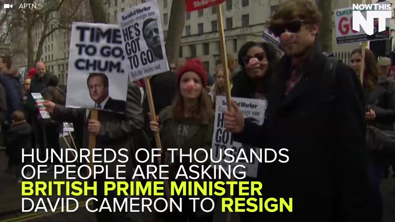 Thousands Protest In London Asking David Cameron To Resign