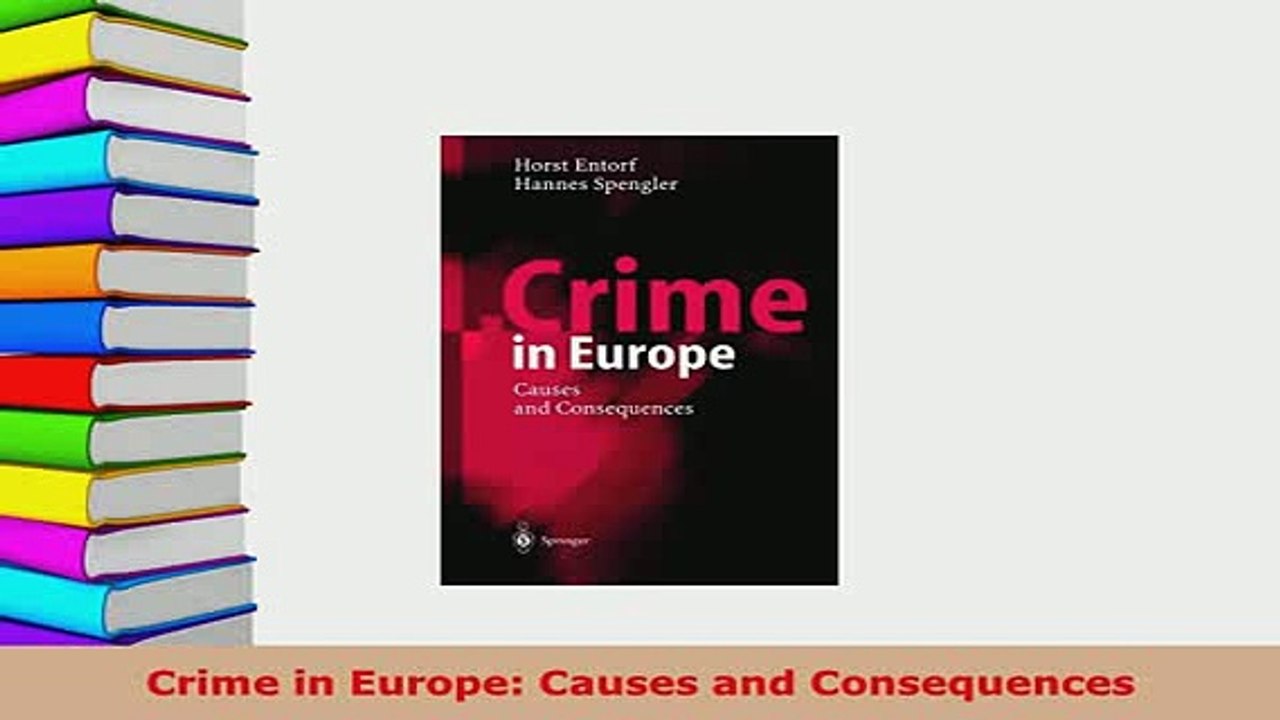 PDF  Crime in Europe Causes and Consequences Re...