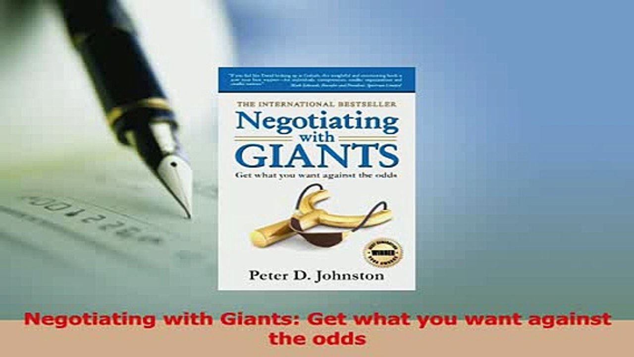 PDF  Negotiating with Giants Get what you want against the odds  EBook