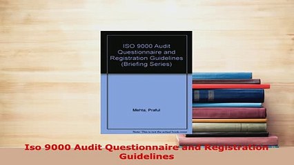 PDF  Iso 9000 Audit Questionnaire and Registration Guidelines Read Online