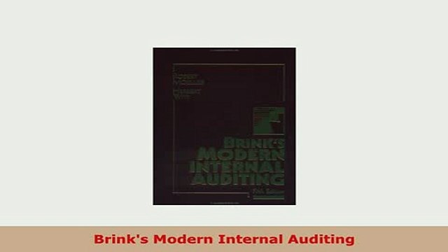 Download Brinks Modern Internal Auditing Free Books