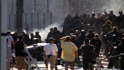 Batman: TDK Rises Mellon Institute scene action Batman vs Bane