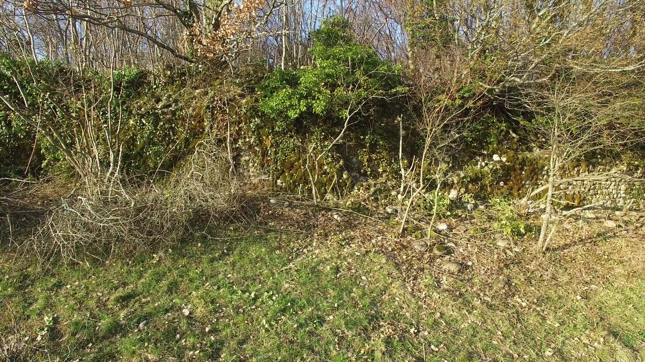 Ruines du chateau de Paladru vues du ciel