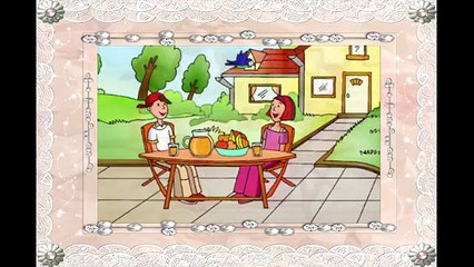 Fruits! The greedy monster twice! English for Children Nursery Rhymes - Stories, songs and rhymes