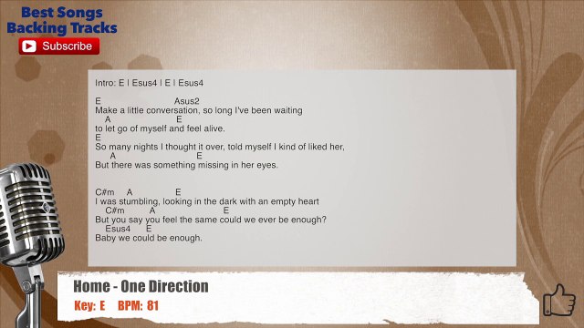 Home - One Direction Vocal Backing Track with chords and lyrics