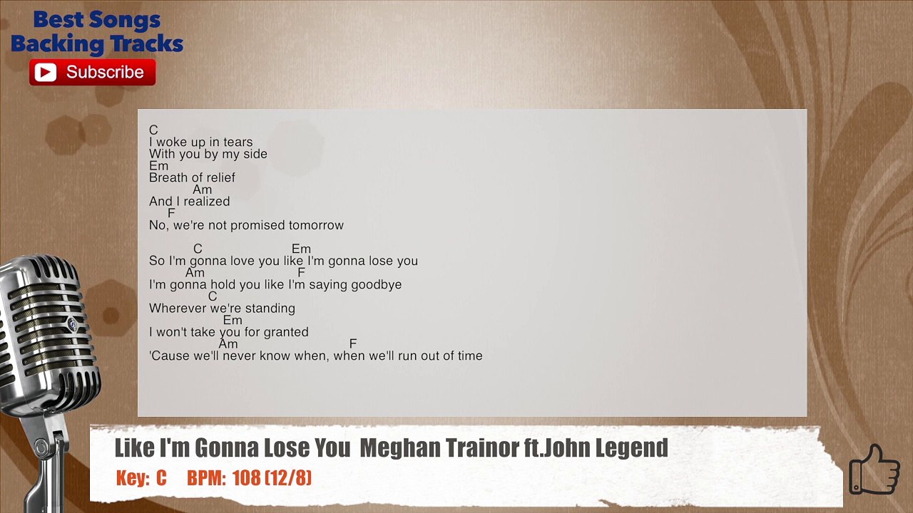 Like I'm Gonna Lose You  Meghan Trainor ft.John Legend Vocal Backing Track with chords and lyrics