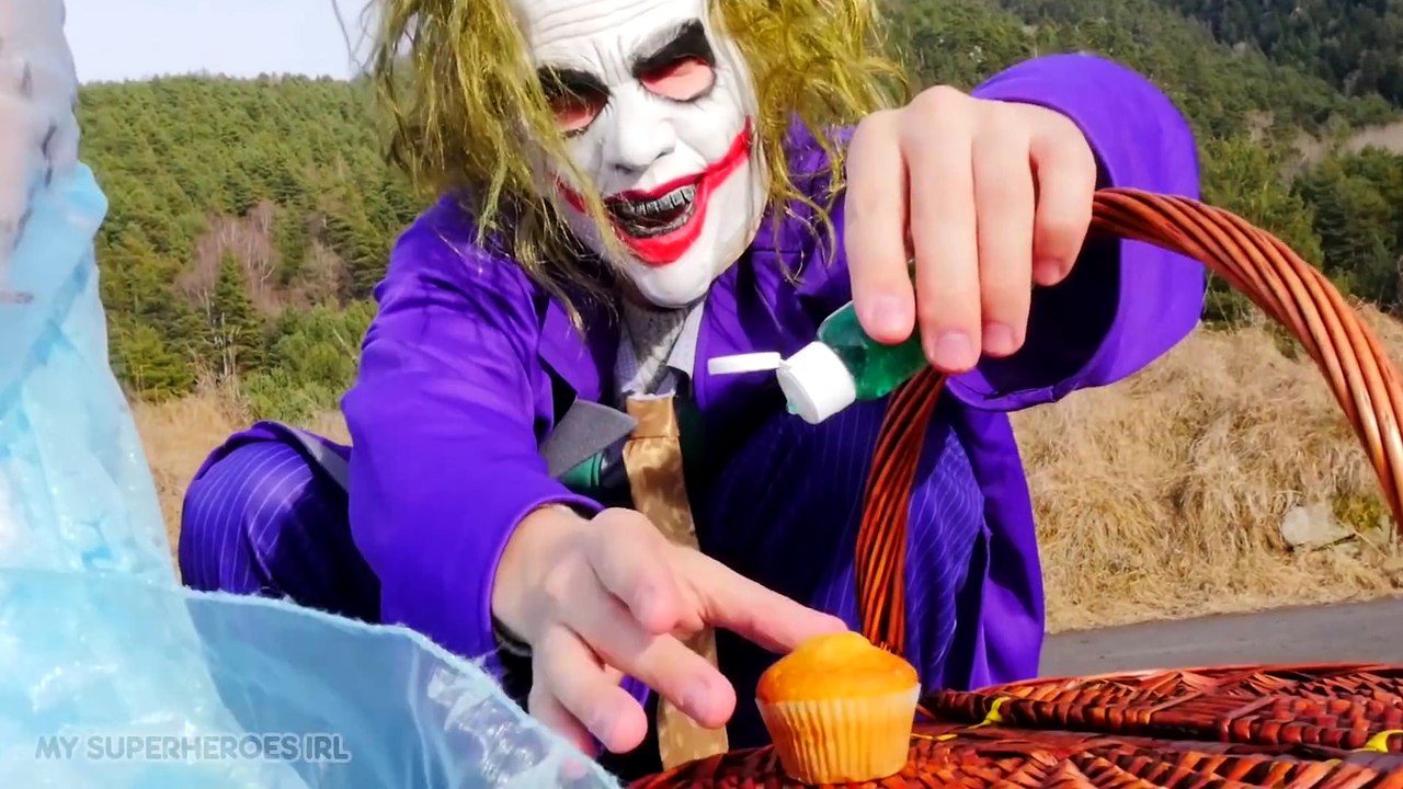 Disney Frozen Elsa Kidnapped by Joker and Saved by Spiderman - Superheroes Fun Movie In Real Life