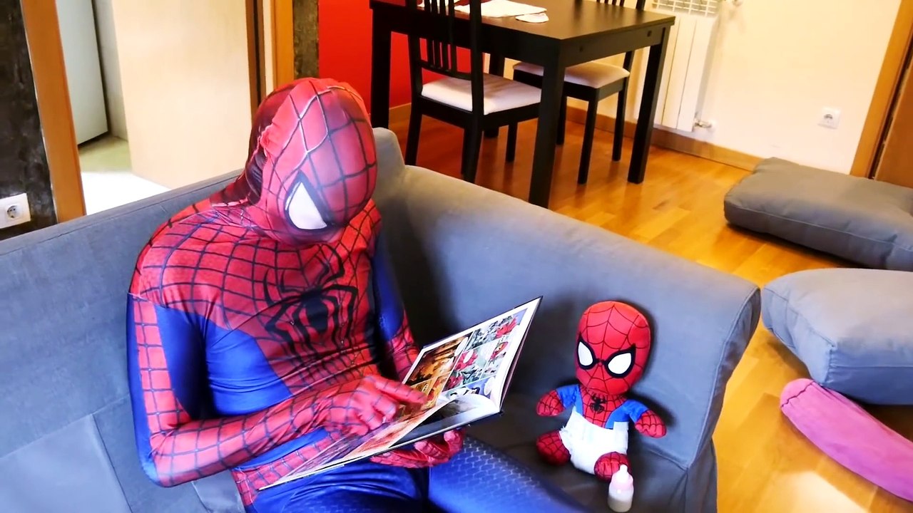 Spiderman vs Crazy Spiderbaby Crying and Pink Spidergirl! Superhero Movie in Real Life