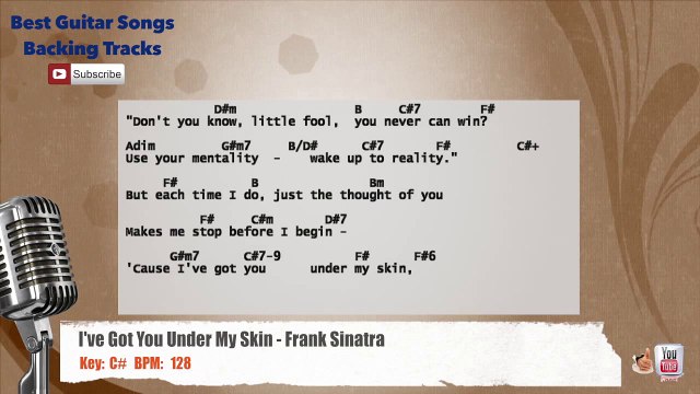 I've Got You Under My Skin - Frank Sinatra Vocal Backing Track with chords and lyrics