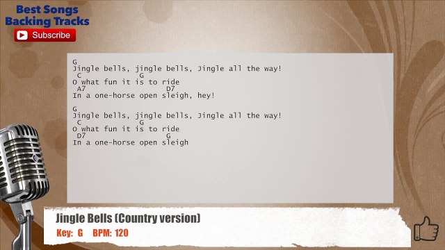 Jingle Bells (Country Version) Vocal Backing Track with chords and lyrics