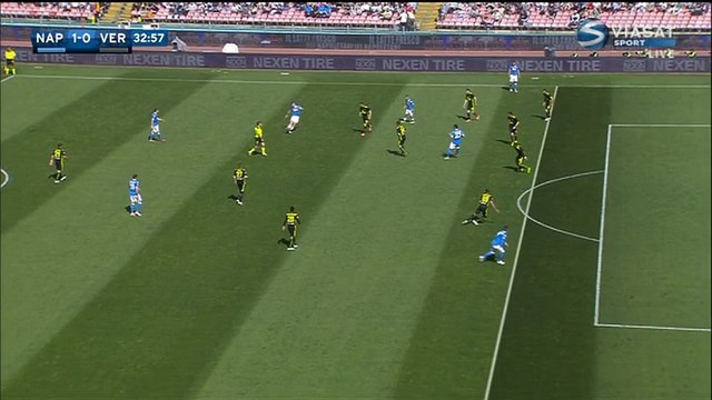1-0 Manolo Gabbiadini Goal Italy Serie A - 10.04.2016, SSC Napoli 1-0 Hellas Verona