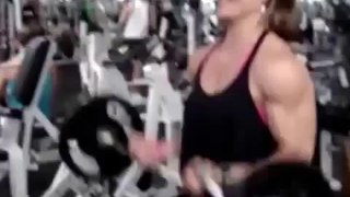 Bodybuilding women arm workout