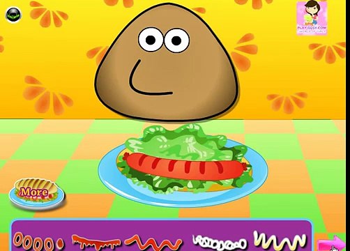 Мультик ИГРА для ДЕТЕЙ - POU. Поу готовит хот-дог. POU cooking a hot dog.Funny Game for Kids