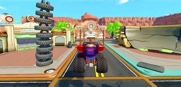 GTA V W MONSTER TRUCKS MCQUEEN CARS & SPIDERMAN CAR! Frozen Elsa Rayo Macuin & Spider-man...