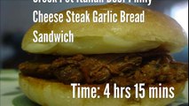 Crock Pot Italian Beef Philly Cheese Steak Garlic Bread Sandwich Recipe