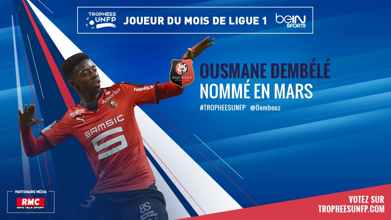 Ousmane Dembélé : nommé pour le mois de mars