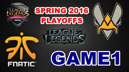 (LOL)FNC vs VIT Highlight(EU LCS 2016 Spring Playoffs) Game1
