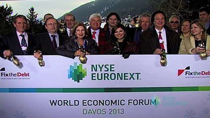 NYSE Opening Bell At 2013 World Economic Forum in Davos