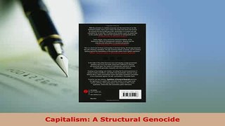 PDF  Capitalism A Structural Genocide Download Full Ebook