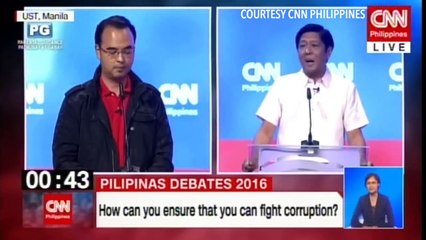 Marcos rebutts Cayetano on corruption - VP Debate 2016
