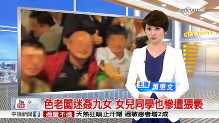 色老闆迷姦九女 女兒同學也慘遭猥褻│中視新聞20160405
