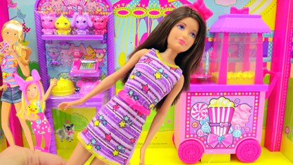 Barbie Sisrs Popcorn & Souvenirs Shop Playt with Queen Elsa + Anna Cooki