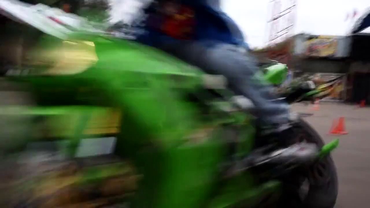Without rules on a motorcycle