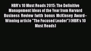 [Read book] HBR's 10 Must Reads 2015: The Definitive Management Ideas of the Year from Harvard