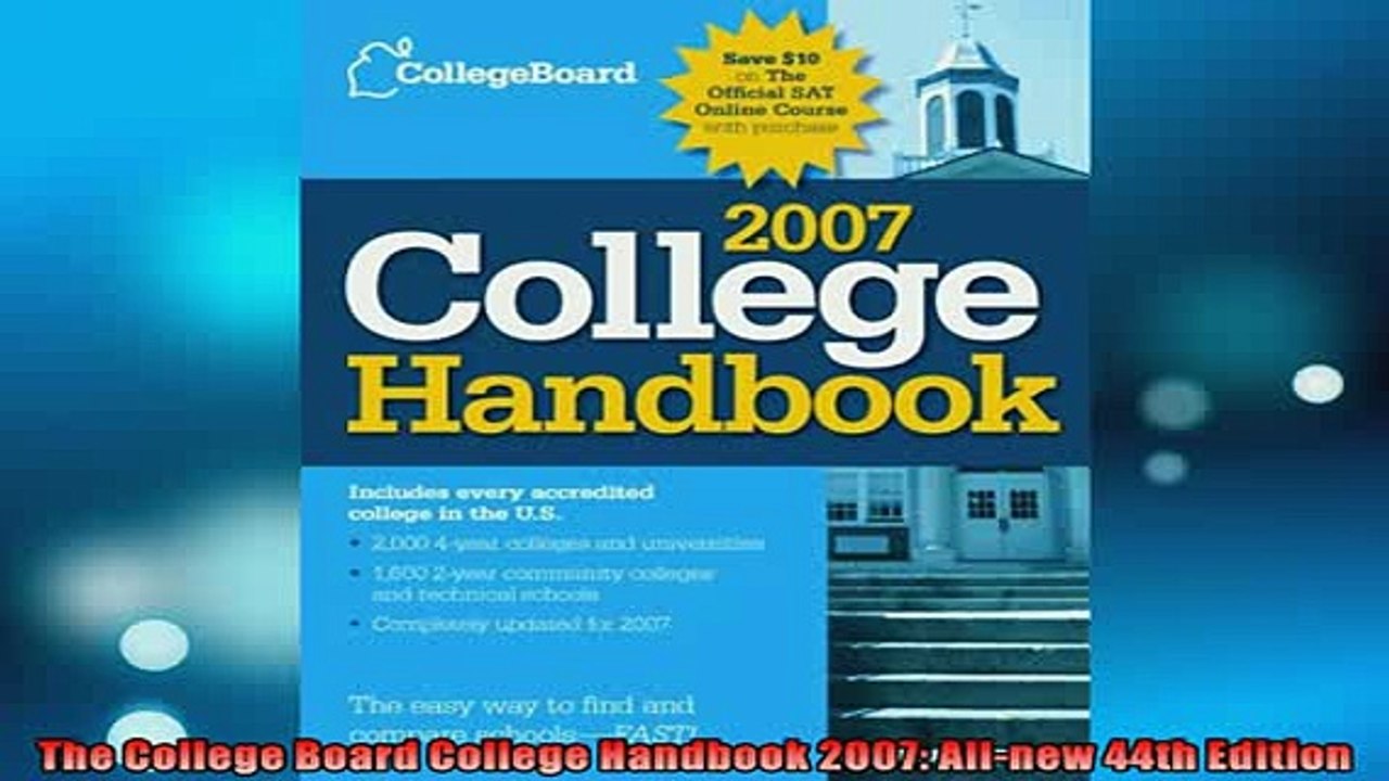 READ book  The College Board College Handbook 2007 Allnew 44th Edition  FREE BOOOK ONLINE