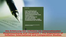 PDF  Die Erfahrung Der Inflation Im Internationalen Zusammenhang Und Vergleich  The Experience Download Full Ebook