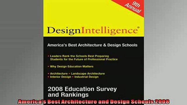 FREE DOWNLOAD Americas Best Architecture and Design Schools 2008 BOOK ONLINE