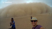 Dramatic sandstorm in Moroccan desert