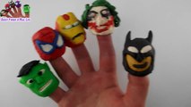 Batman, Joker, IronMan, Spiderman and Hulk Play Doh Finger Family / Nursery Rhyme for kids