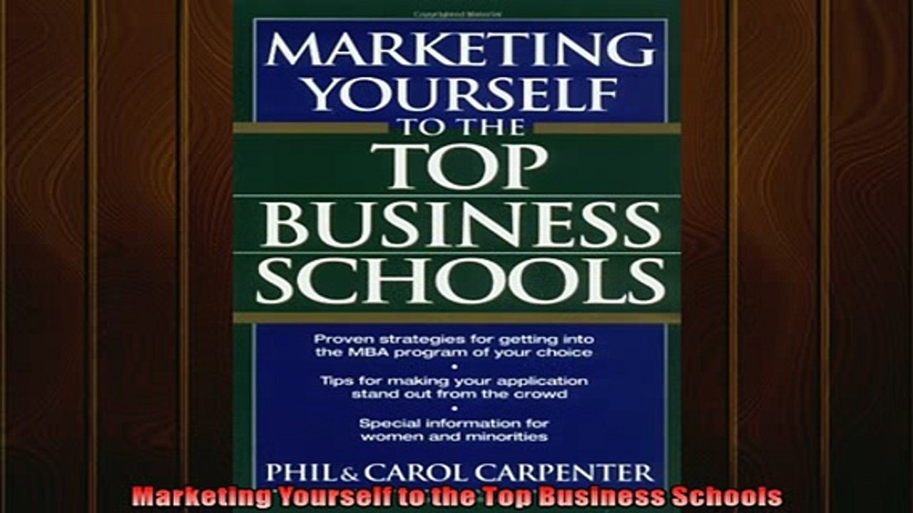 READ book  Marketing Yourself to the Top Business Schools  FREE BOOOK ONLINE