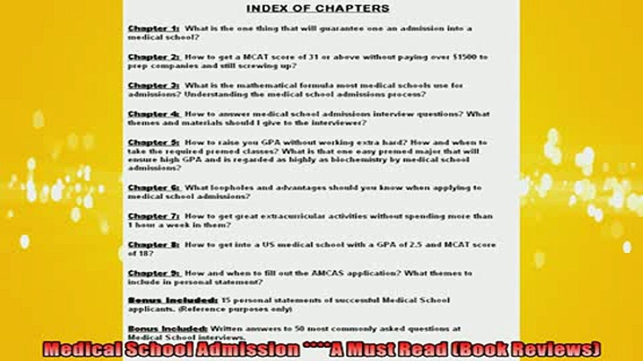READ book  Medical School Admission A Must Read Book Reviews  FREE BOOOK ONLINE